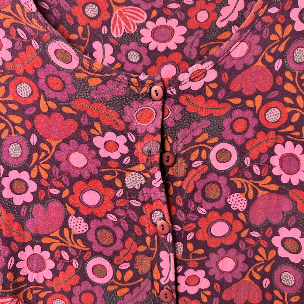 Gudrun Sjoden Purple Floral Jersey Top - Picture 4 of 4